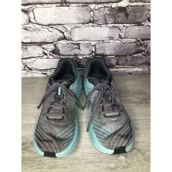 HOKA ONE ONE Rincon Charcoal Gray Aqua Blue Running Shoes Women 10.5M US/43 1/3 - Picture 16 of 16